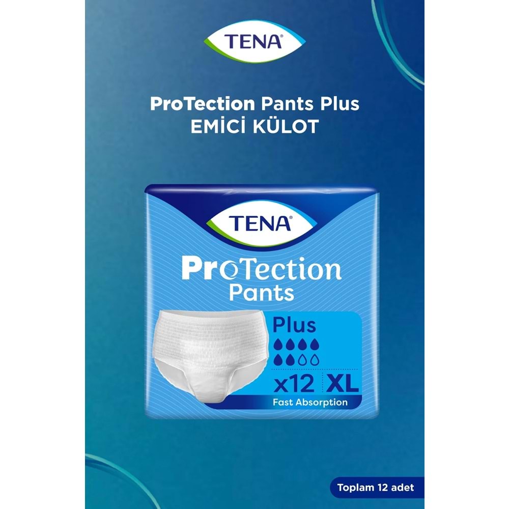 Tena ProTection Pants Plus Emici Külot Yetişkin Bezi XL - Ekstra Büyük - Extra Large 12 Adet