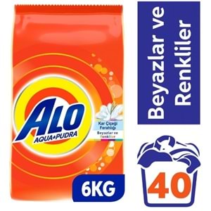 Alo Matik Toz Çamaşır Deterjanı 6KG Kar Çiçeği Ferahlğı / Renkliler ve Beyazlar (40 Yıkama)