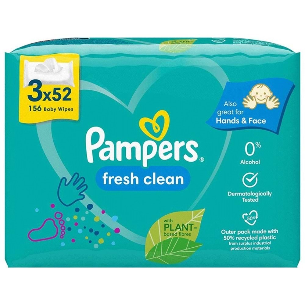 Prima Islak Havlu Mendil Temiz ve Ferah (Bitki Bazlı) 52 Yaprak (3 Lü Pk) 156 Yaprak