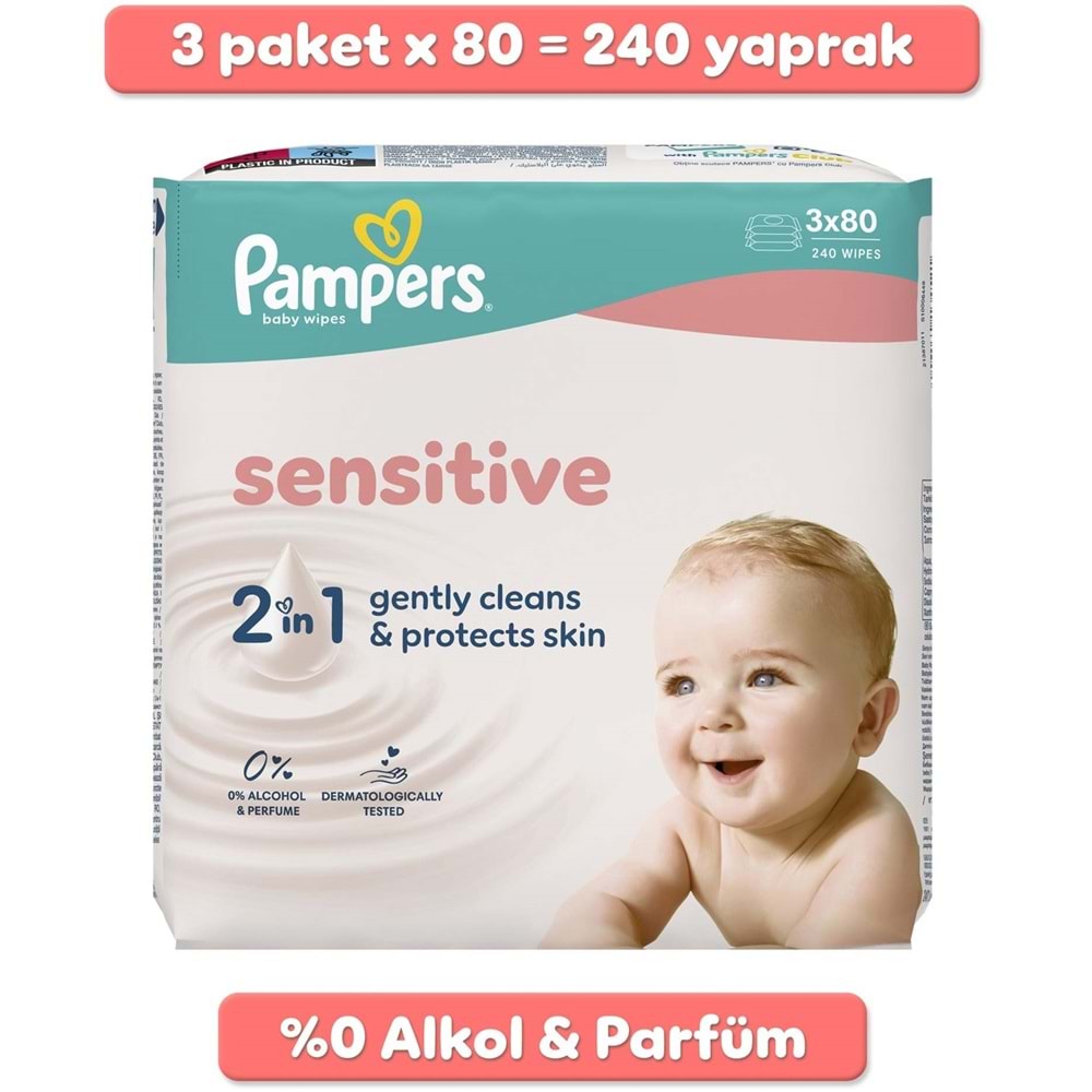 Prima Pampers Islak Havlu Mendil Sensitive 80 Yaprak (3 Lü Pk) 240 Yaprak