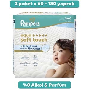 Prima Pampers Islak Havlu Mendil Aqua Soft Touch 60 Yaprak (3 Lü Pk) 180 Yaprak