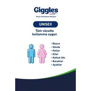 Giggles Yetişkin Vücut Temizleme Islak Mendil Havlu 50 Yaprak XL Tekli Pk (Beyaz Sabun Kokulu)