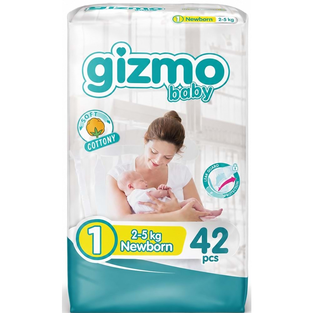 Gizmo Bebek Bezi 1 Beden 3-6 KG Yenidoğan 42 Adet Ekonomik Pk