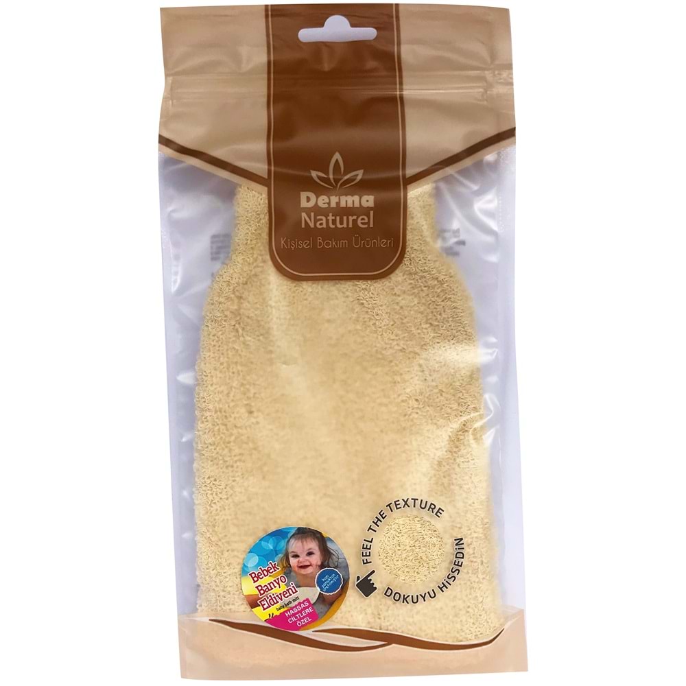 Derma Naturel Bebek Banyo Eldiveni Hassas Ciltlere Özel (15*24CM)