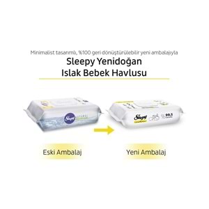 Sleepy Islak Havlu Mendil Pamuklu Yenidoğan Natural Bambu 40 Yaprak 12 Li Set (480 Yaprak)