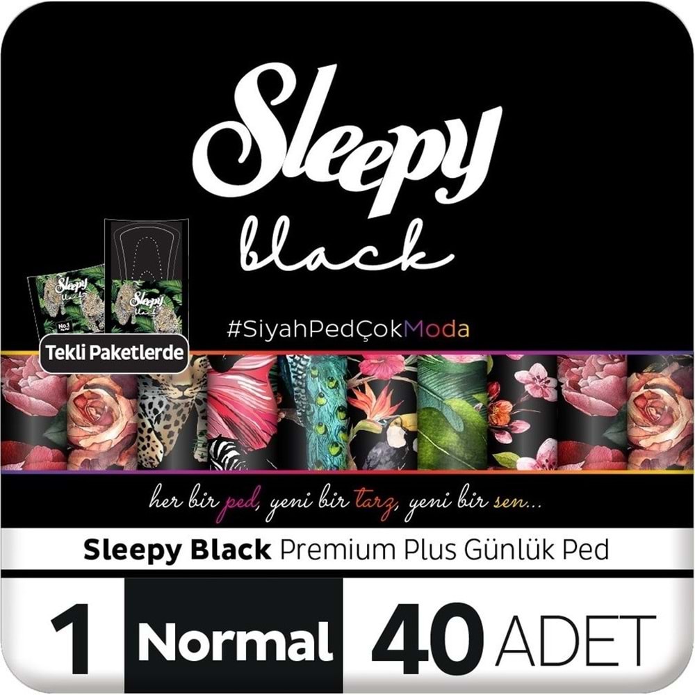 Sleepy Black Premium Plus Günlük Ped Normal 40 Adet Standart Pk
