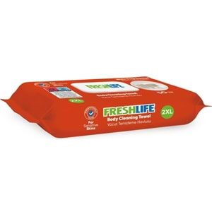 Freshlife Hasta Vücut Temizleme Islak Mendil Havlu 50 Yaprak XL Tekli Pk