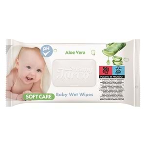 Baby Turco Islak Havlu Mendil Soft Care Aloe Vera 90 Yaprak Tekli Pk Plastik Kapaklı