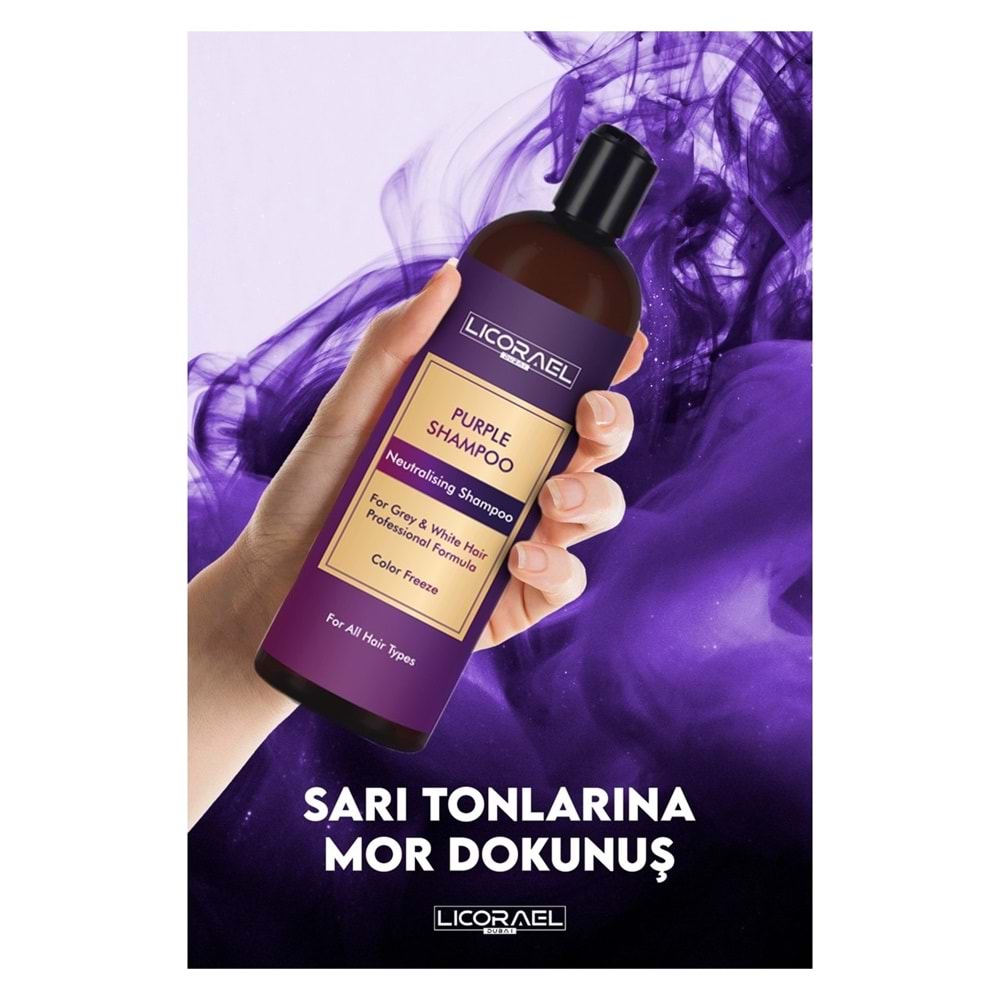 Licorael Dubai Purple Shampoo Neutralising Shampoo (Turunculaşma Karşıtı Mor Şampuan) 400ML