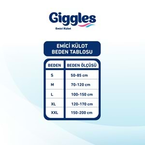 Giggles Yetişkin Bezi Emici Külot Ekstra Büyük (XXL) 30 Adet Tekli Pk Yeni
