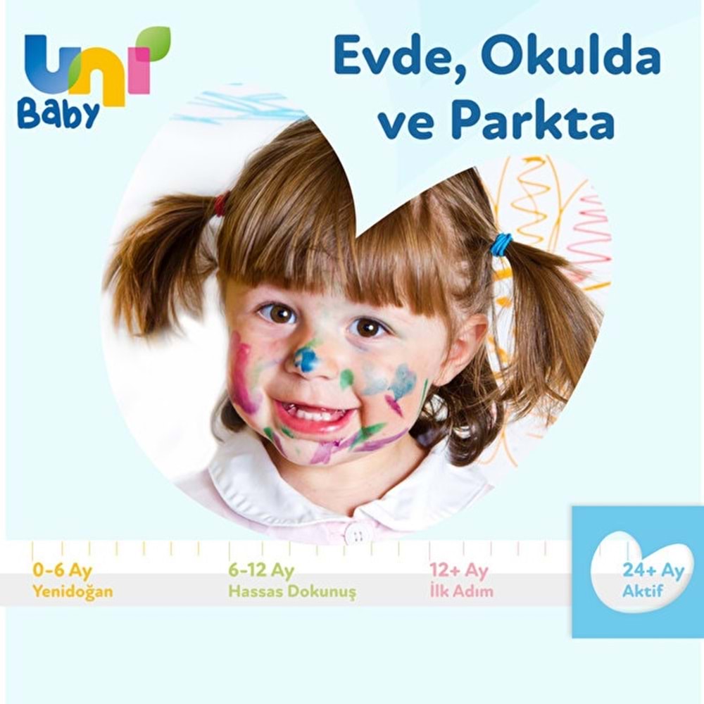Uni Baby Islak Havlu Mendil 52 Yaprak Aktif (Paket İçeriği 4 Lü Pk)