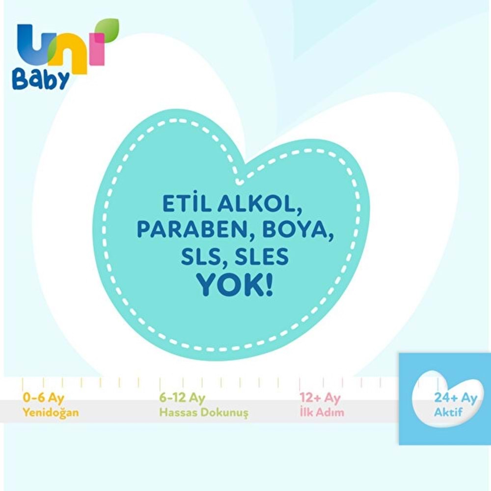 Uni Baby Islak Havlu Mendil 52 Yaprak Aktif (Paket İçeriği 4 Lü Pk)