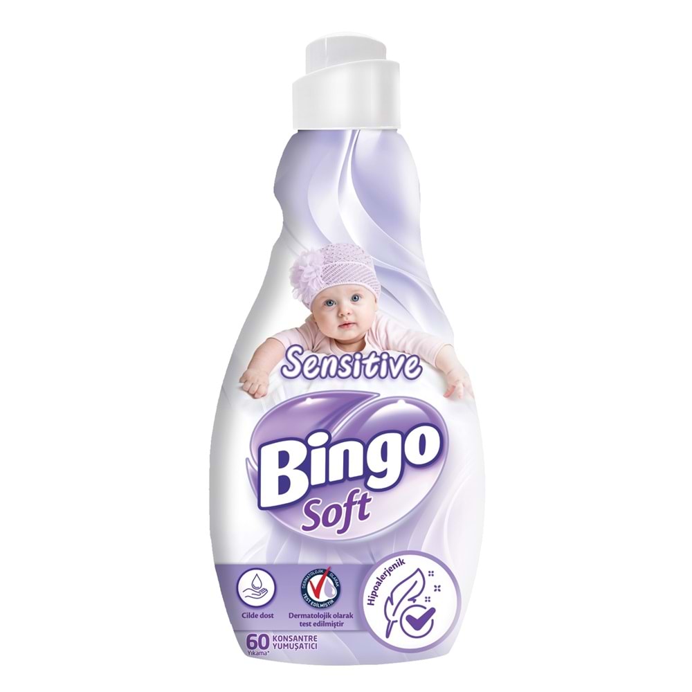 Bingo Soft Çamaşır Yumuşatıcı Konsantre 1440ML Sensitive (Hipoalerjenik)