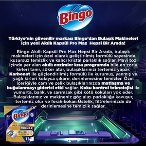 Bingo Akıllı Kapsül Pro Max Bulaşık Makinesi Deterjanı Tableti 40 Adet Limon Kokulu