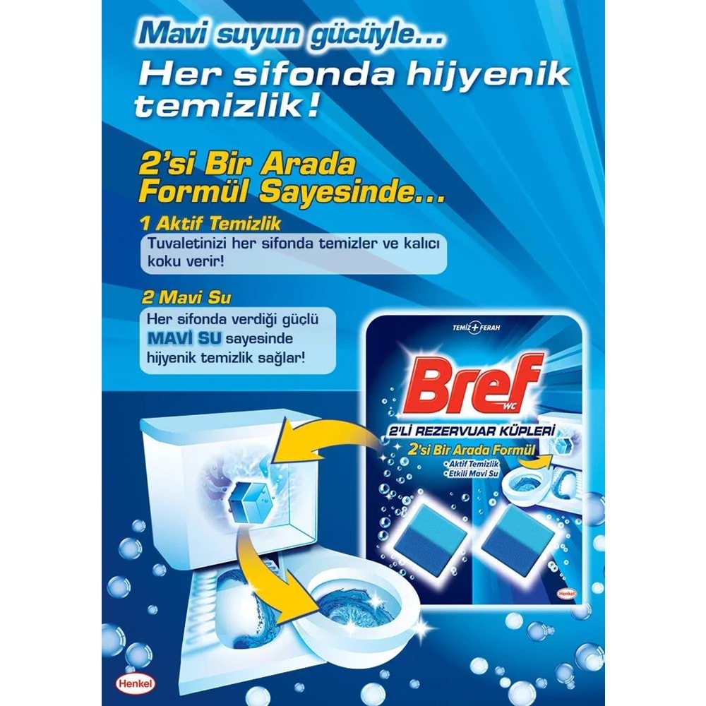 Bref Koku Giderici Jel Küpü - Okyanus (İç Adet 2 Li) (Klozet - Rezervuar - Tuvalet - Blok)