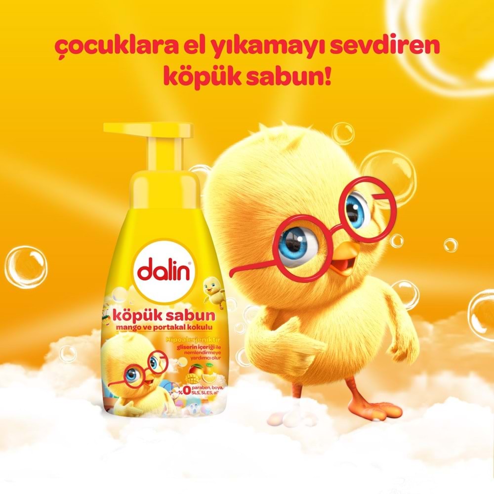 Dalin Köpük Sabun 200ML Mango ve Portakal Kokulu (Çoçuklarınız İçin)