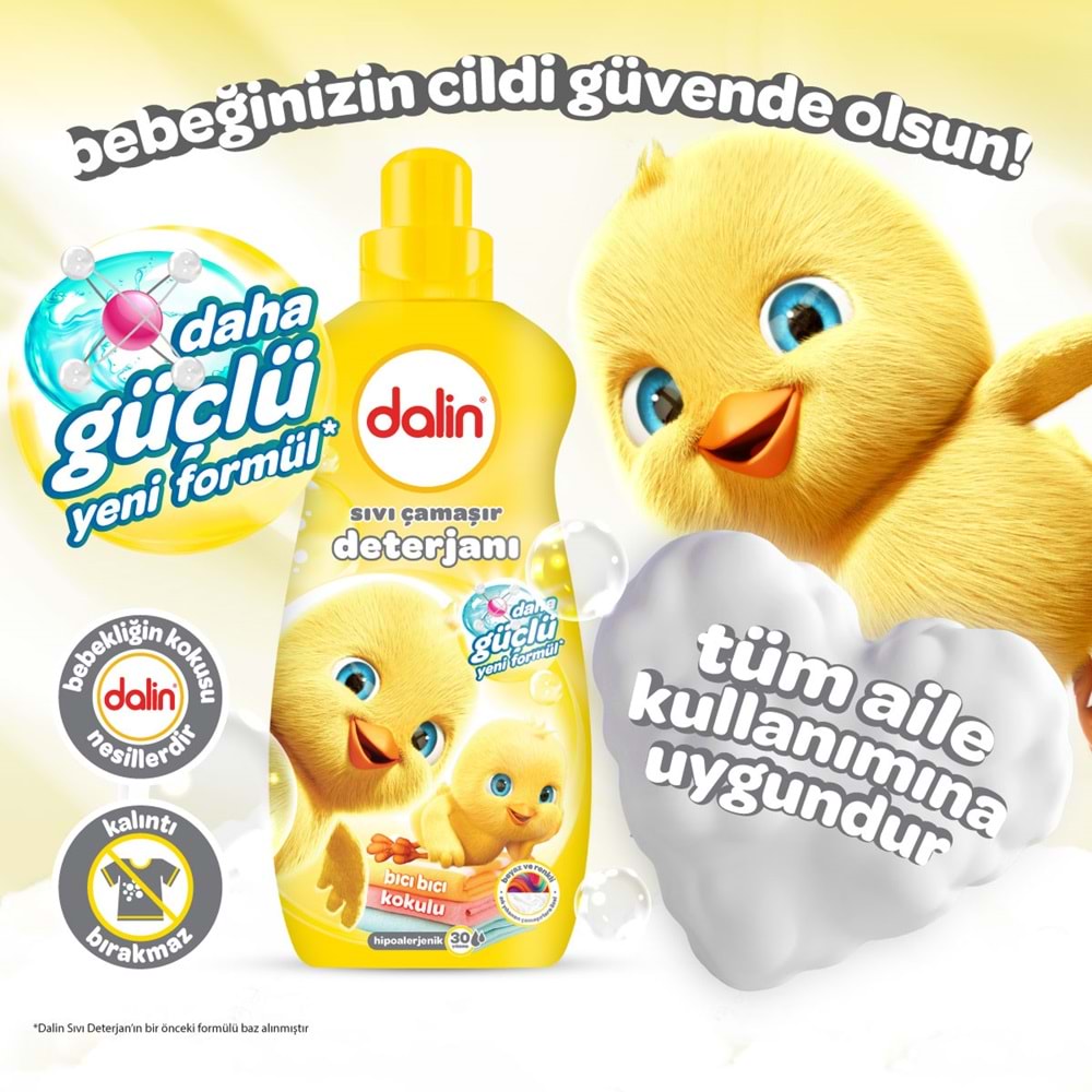 Dalin Çamaşır Deterjanı 1.5LT Bıcı Bıcı Kokulu (Hassas ve Hipoalerjenik Formül)