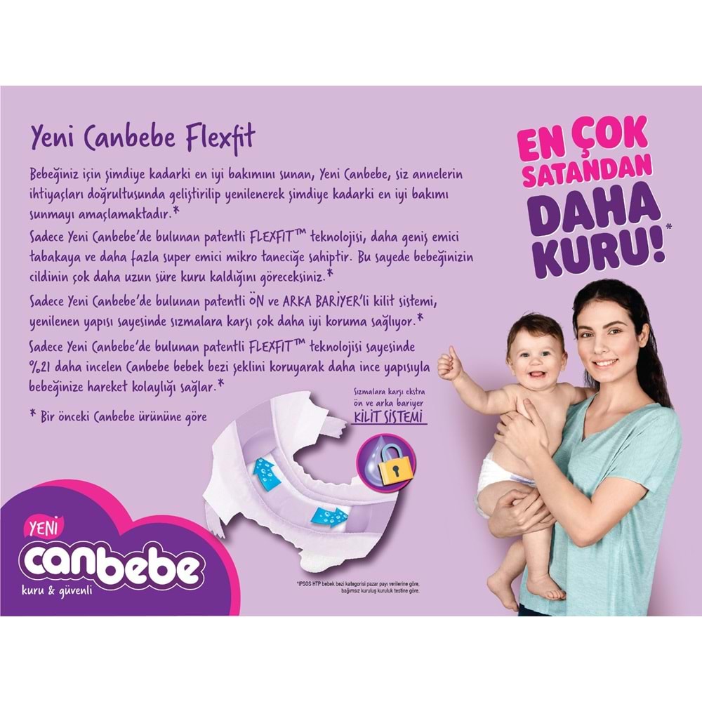 Canbebe Jumbo Beden:4 (7-14Kg) Maxi 40 Adet Bebek Bezi