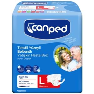 Canped Hasta Bezi Yetişkin Bel Bantlı Tekstil Yüzey L - Büyük - Large Large 14 Adet Tekli Pk