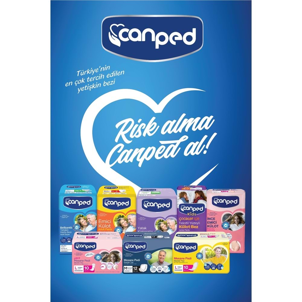 Canped Yetişkin Bezi Bel Bantlı Tekstil Yüzey L - Büyük - Large 14 Adet Tekli Pk