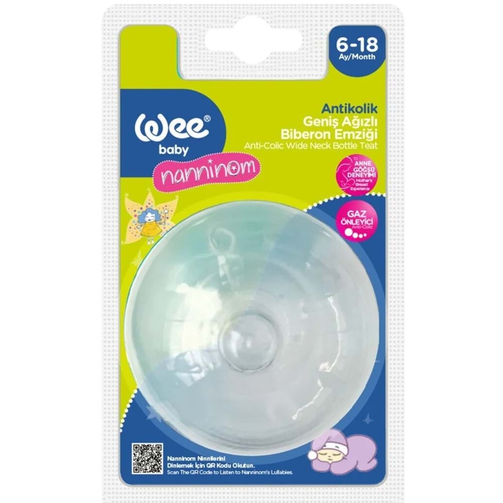 Wee Baby Nanninom Geniş Ağızlı Biberon Emziği 6-18 Ay (Kod-286)