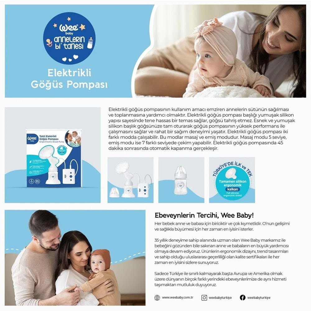 Wee Baby Tekli Elektrikli Göğüs Pompası (WEE444)