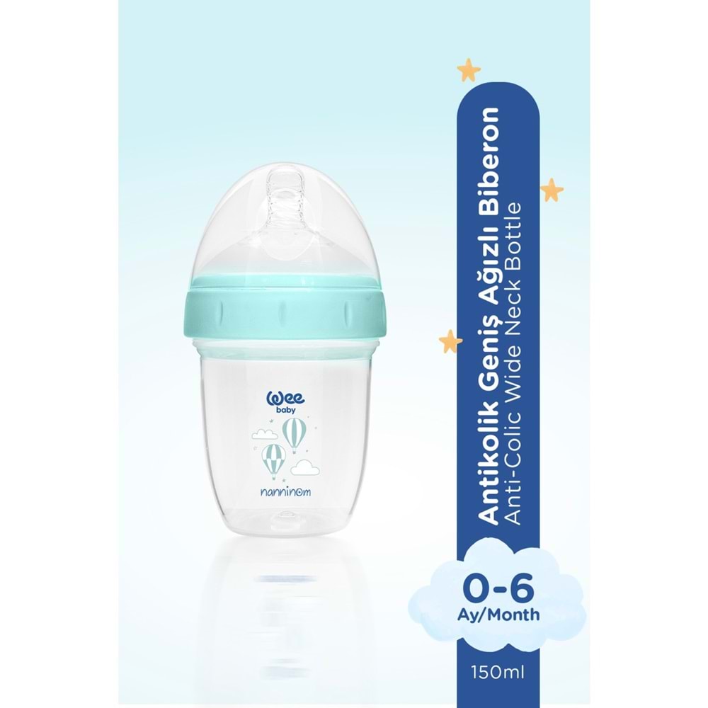 Wee Baby Nanninom Antikolik Geniş Ağızlı Biberon 150 ML (0-6 Ay)