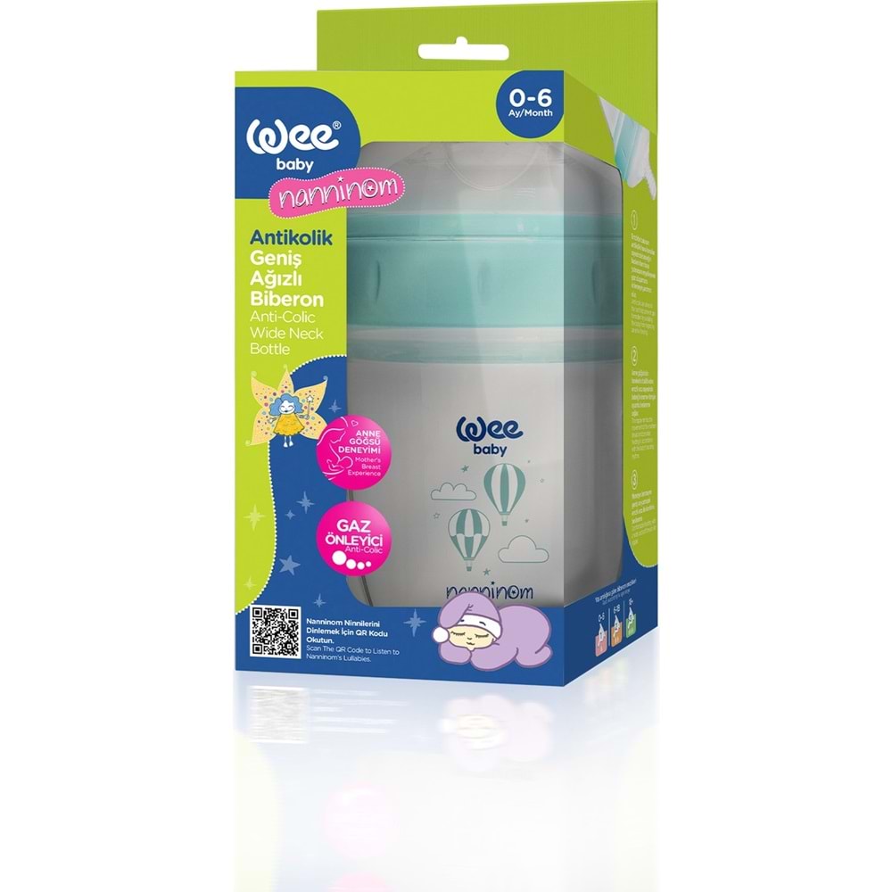 Wee Baby Nanninom Antikolik Geniş Ağızlı Biberon 150 ML (0-6 Ay)