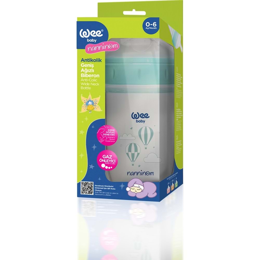 Wee Baby Nanninom Antikolik Geniş Ağızlı Biberon 250 ML (0-6 Ay)
