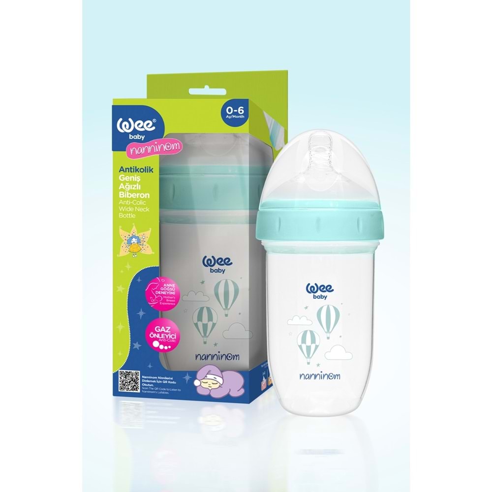 Wee Baby Nanninom Antikolik Geniş Ağızlı Biberon 250 ML (0-6 Ay)