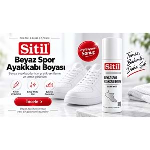 Sitil Beyaz Sneaker Beyaz Spor Ayakkabı Boyası Likit (Yenileyici) 75 ML
