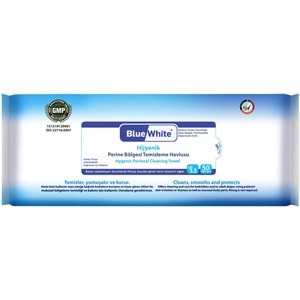 BlueWhite Yetişkin Hasta Perine Bölgesi Temizleme Mendil-Havlusu 50 Yaprak Hijyenik Tekli Pk