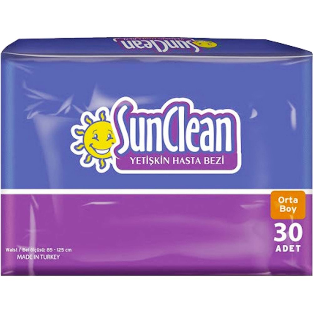SunClean Yetişkin Bezi Medium Orta (30 Adet) Bel Bantlı