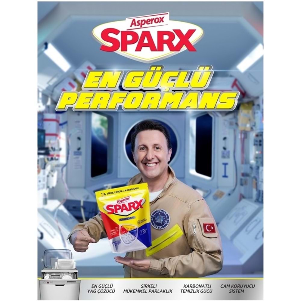 Asperox Sparx Diamond Bulaşık Makinesi Deterjanı Kapsül Tablet Hepsi 1 Arada 60 Adet