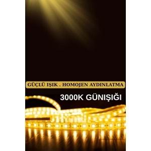 Silorien 4 Metre Günışığı Şerit LED Mutfak Dolabı Tezgah Üstü Adaptörlü Aç Kapa Düğmeli Tak Çalıştır