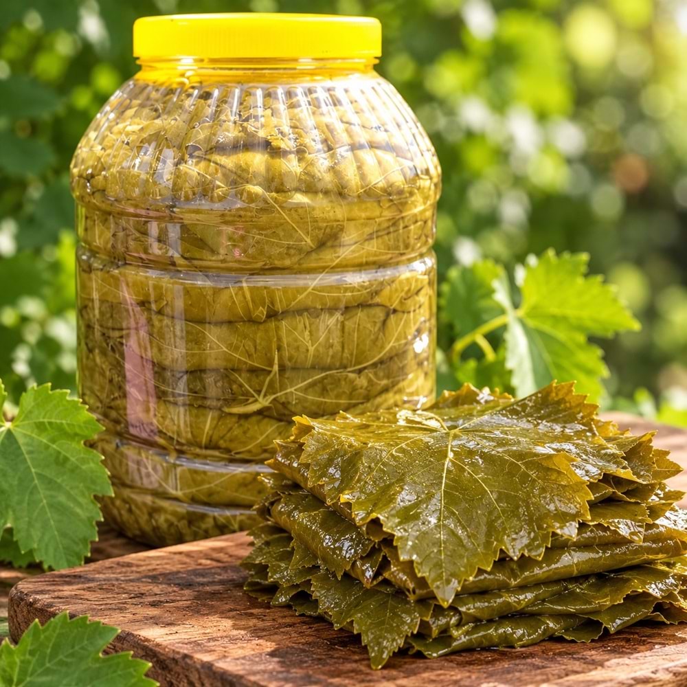 Mandaş İnce Yaprak Sarımlı Asma Üzüm Yaprağı 5 LT (1 BİDON) 2026 Sezon