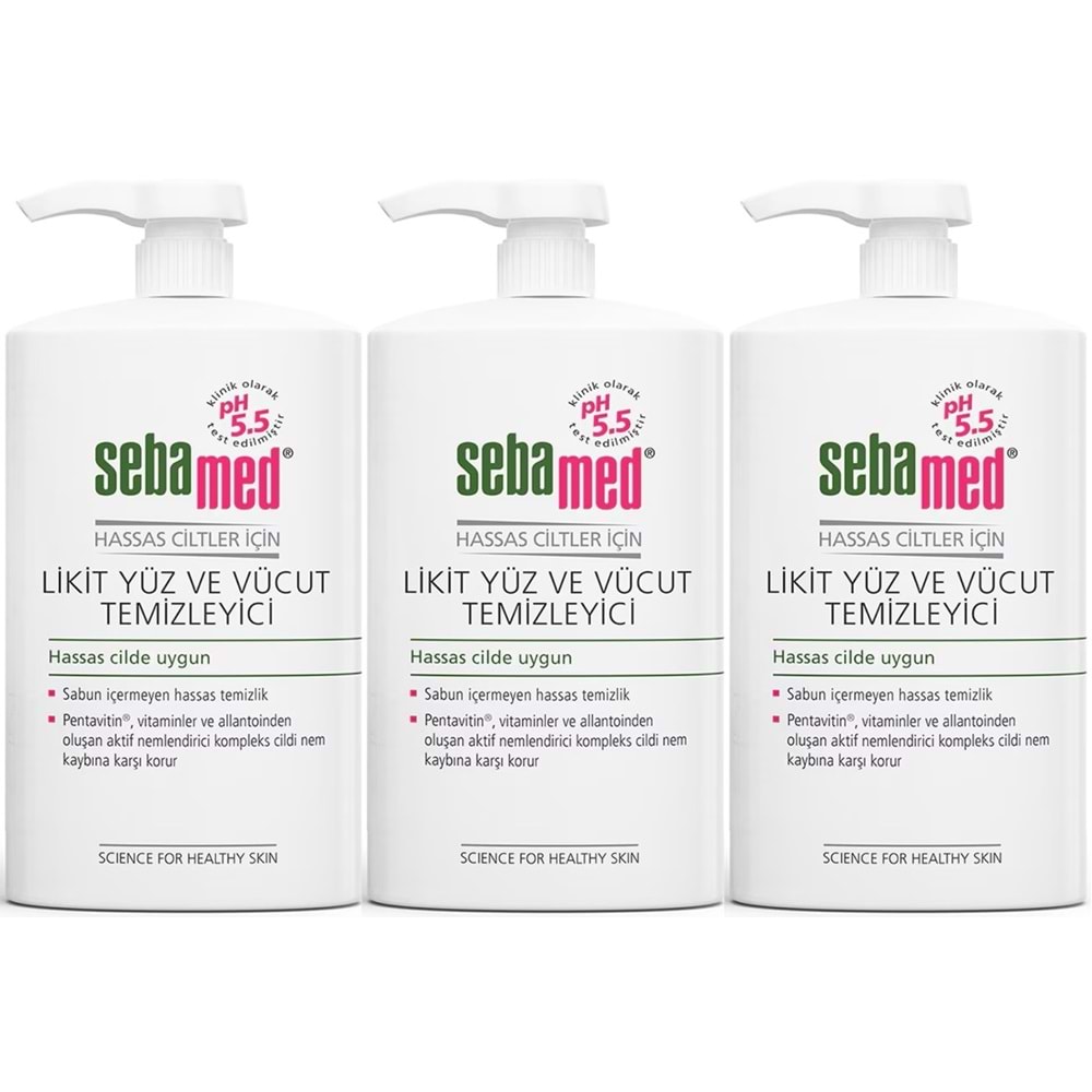 Sebamed Yüz ve Vücut Temizleyici Likit 300 ML (3 Lü Set)
