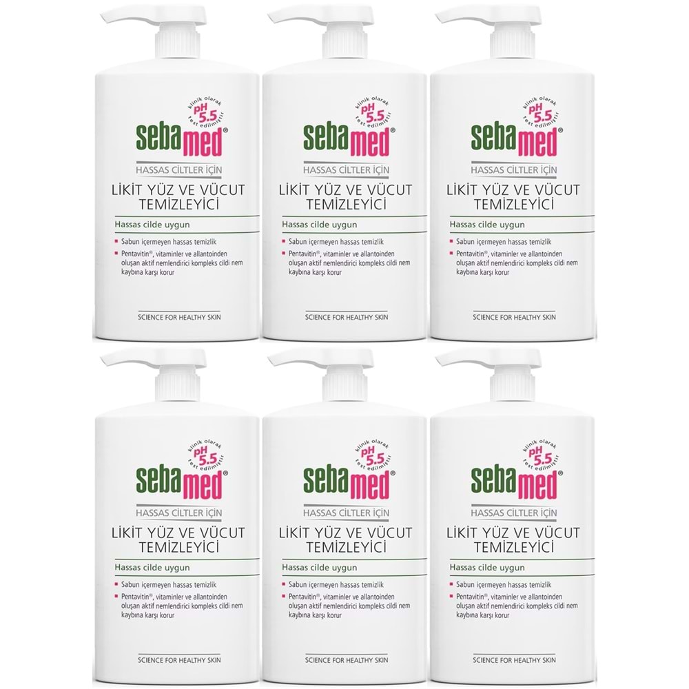 Sebamed Yüz ve Vücut Temizleyici Likit 750 ML (6 Lı Set)