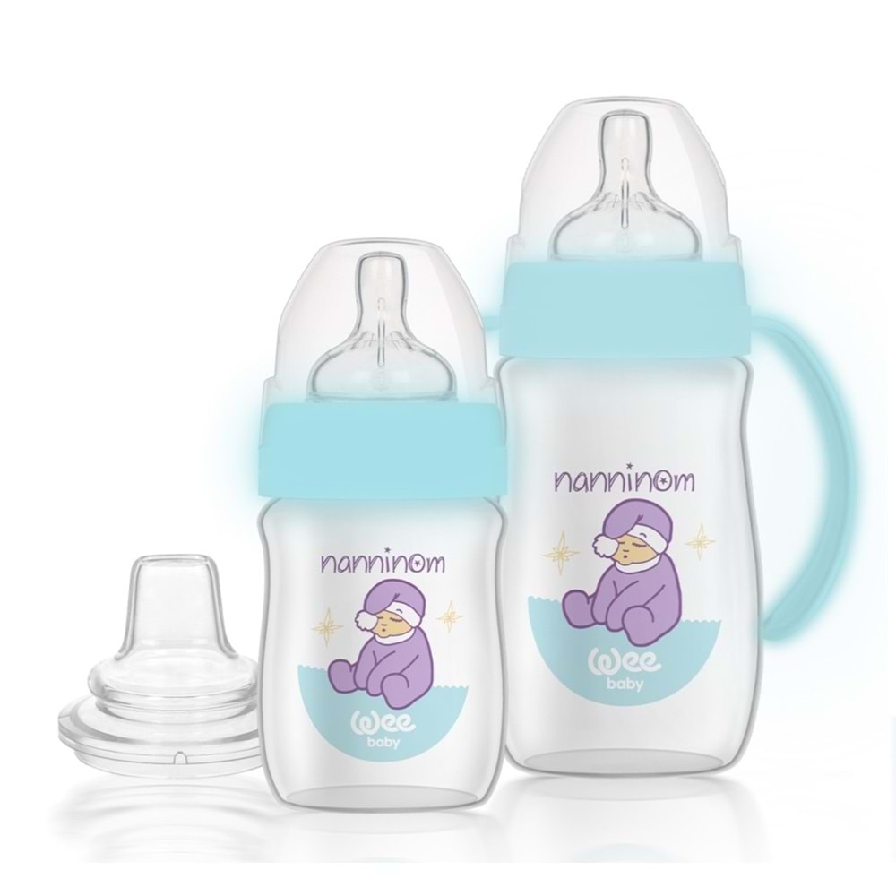 Wee Baby Nanninom Geniş Ağızlı Biberon Seti 0-6 Ay (İçeriği 3 Parça)