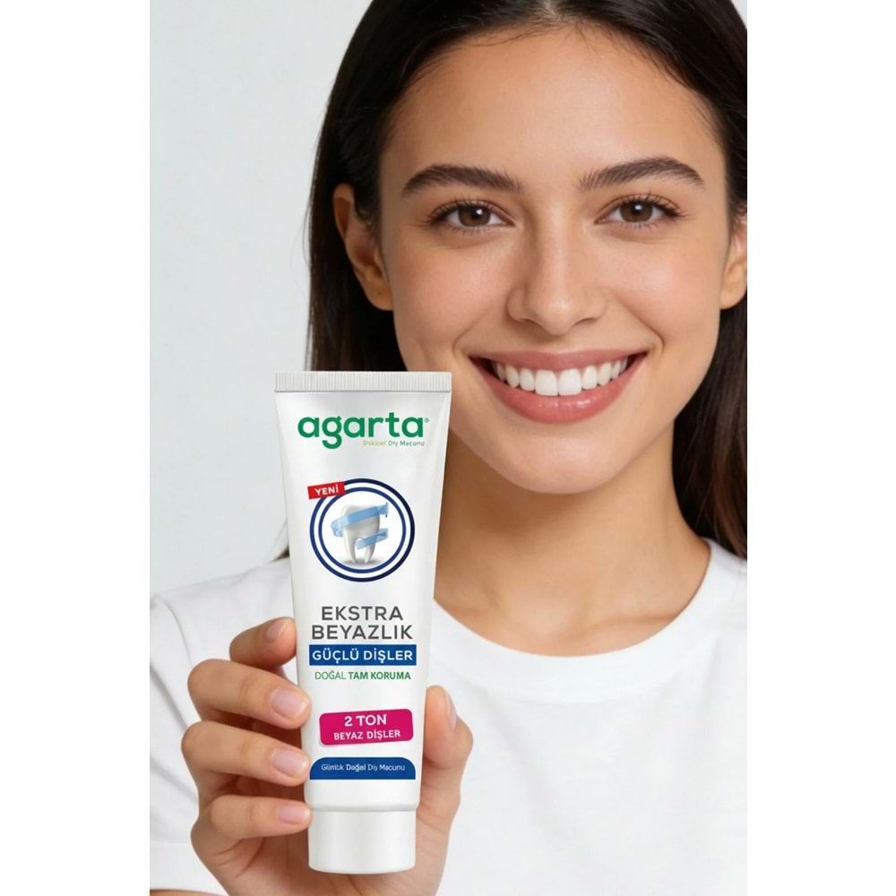Agarta Doğal Tam koruma Diş Macunu 75 ML Ekstra Beyazlık Güçlü Dişler (Leke Önleyici)