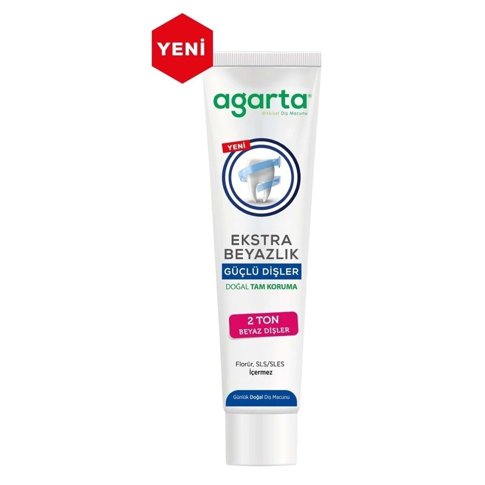 Agarta Doğal Tam koruma Diş Macunu 75 ML Ekstra Beyazlık Güçlü Dişler (Leke Önleyici)