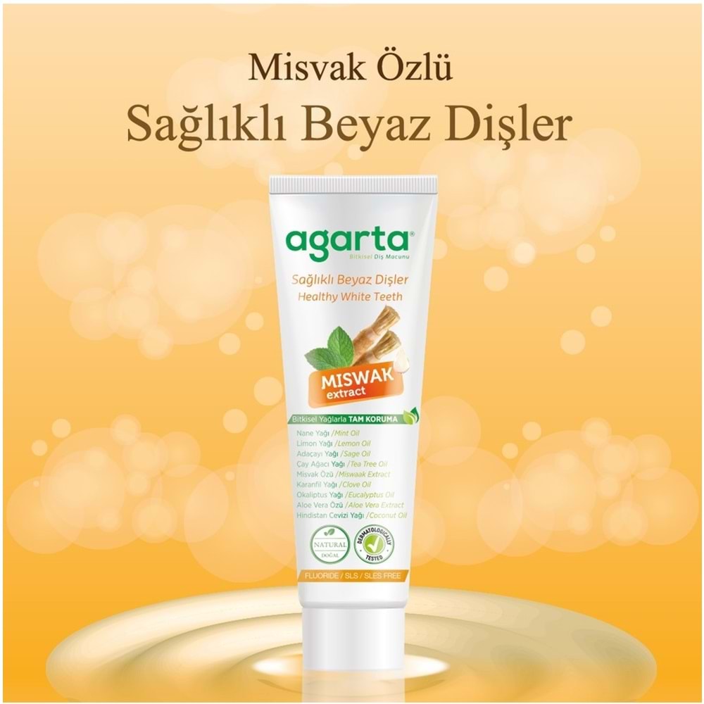 Agarta Doğal Diş Macunu 100ML Misvak özlü