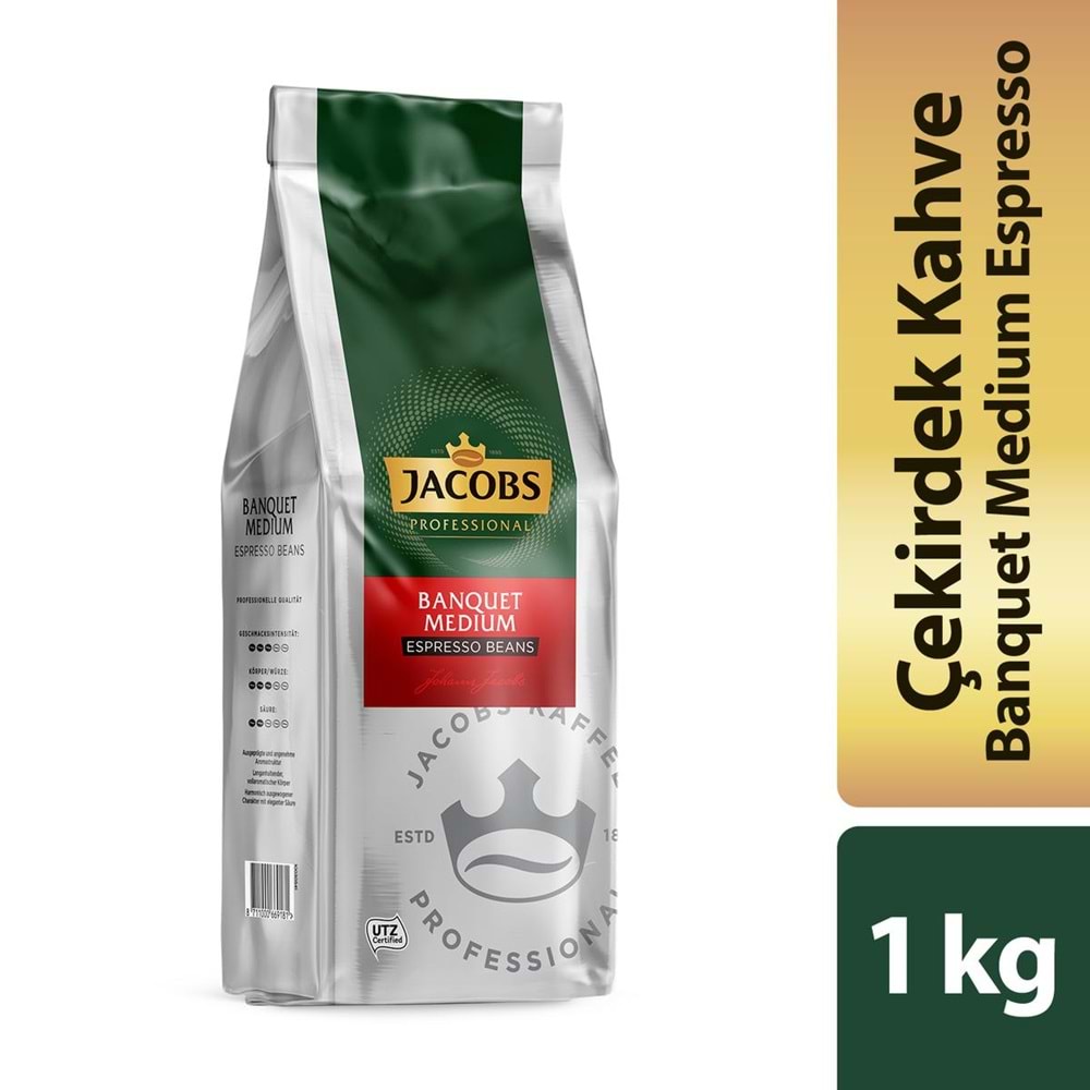 Jacobs Banquet Medium Çekirdek Kahve 1KG (Espresso Beans)