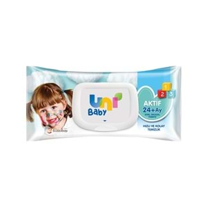 Uni Baby Islak Havlu Mendil 72 Yaprak Aktif (24 Lü Set) Plastik Kapaklı
