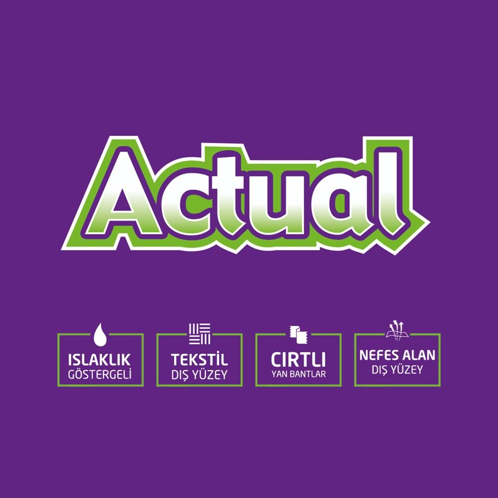 Actual Yetişkin Hasta Bezi Bel Bantlı L - Large - Büyük 60 Adet (2PK*30)