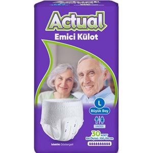 Actual Emici Külot Yetişkin Bezi L - Large - Büyük (Islaklık Göstergeli) 60 Adet