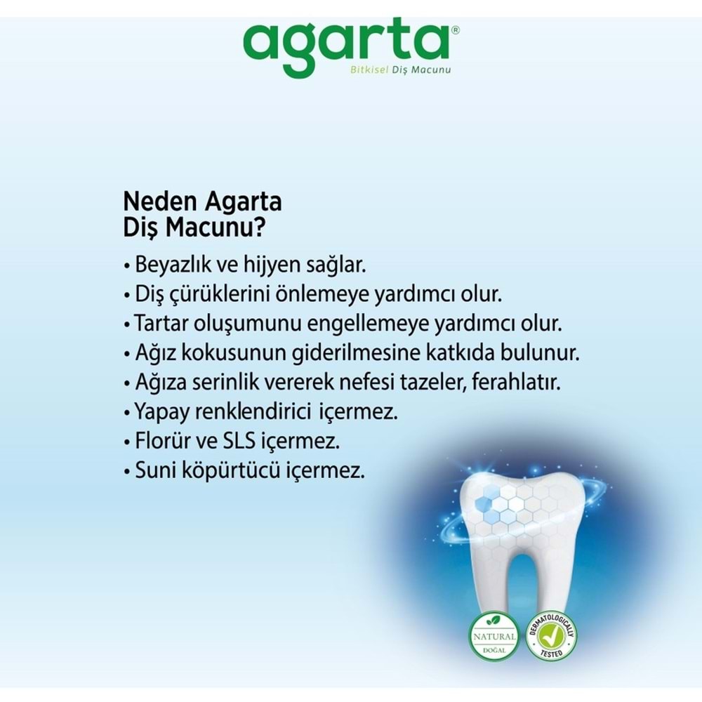 Agarta Doğal Diş Macunu 100ML Bitki Özlü (12 Li Set)