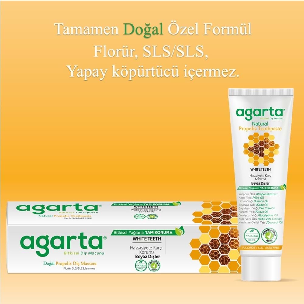 Agarta Doğal Diş Macunu 100ML Propolis (12 Li Set)