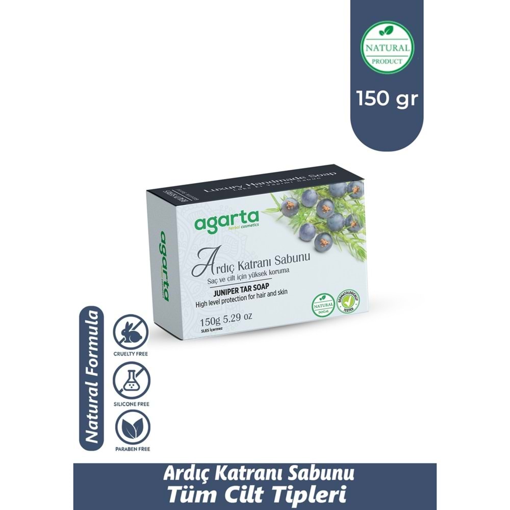 Agarta El Yapımı Doğal Sabun 150GR Ardıç Katranı (12 Li Set)