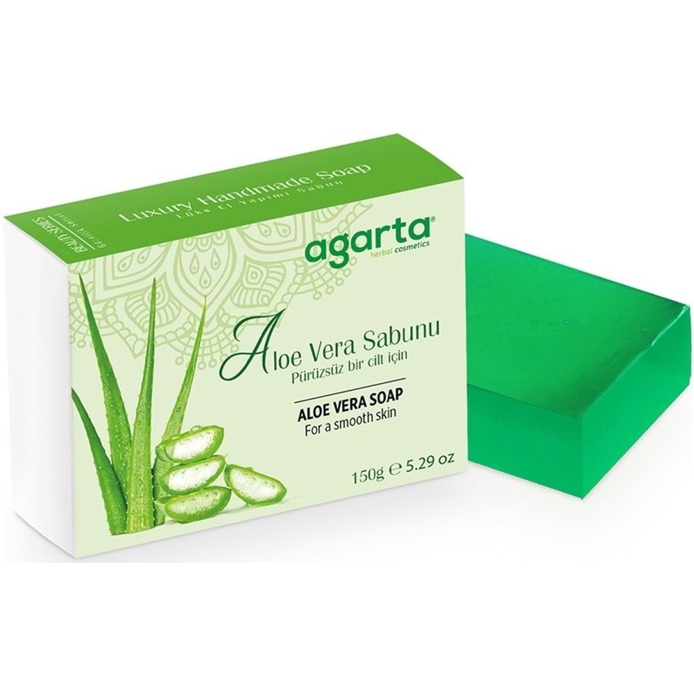 Agarta El Yapımı Doğal Sabun 150GR Aloe Vera (4 Lü Set)